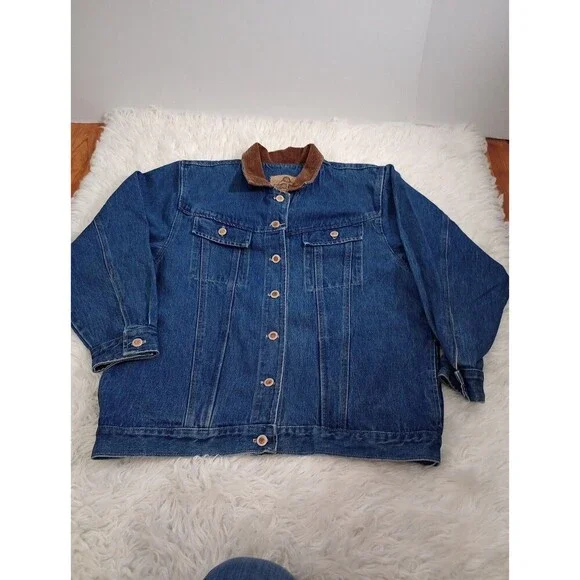 Vgt Gotcha Covered Lod Cowboy Western Back House Print Jacket Denim Retro Sz L - Picture 1 of 10